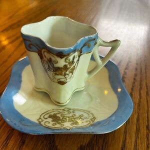 Rare Vintage Royal Sealy Square China Tea Cup and Saucer